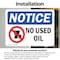 Signmission No Used Oil, 5 in W x Rectangle, Vinyl Decal OS-2PACK-NS-D-35-L-16217 - alternate 4